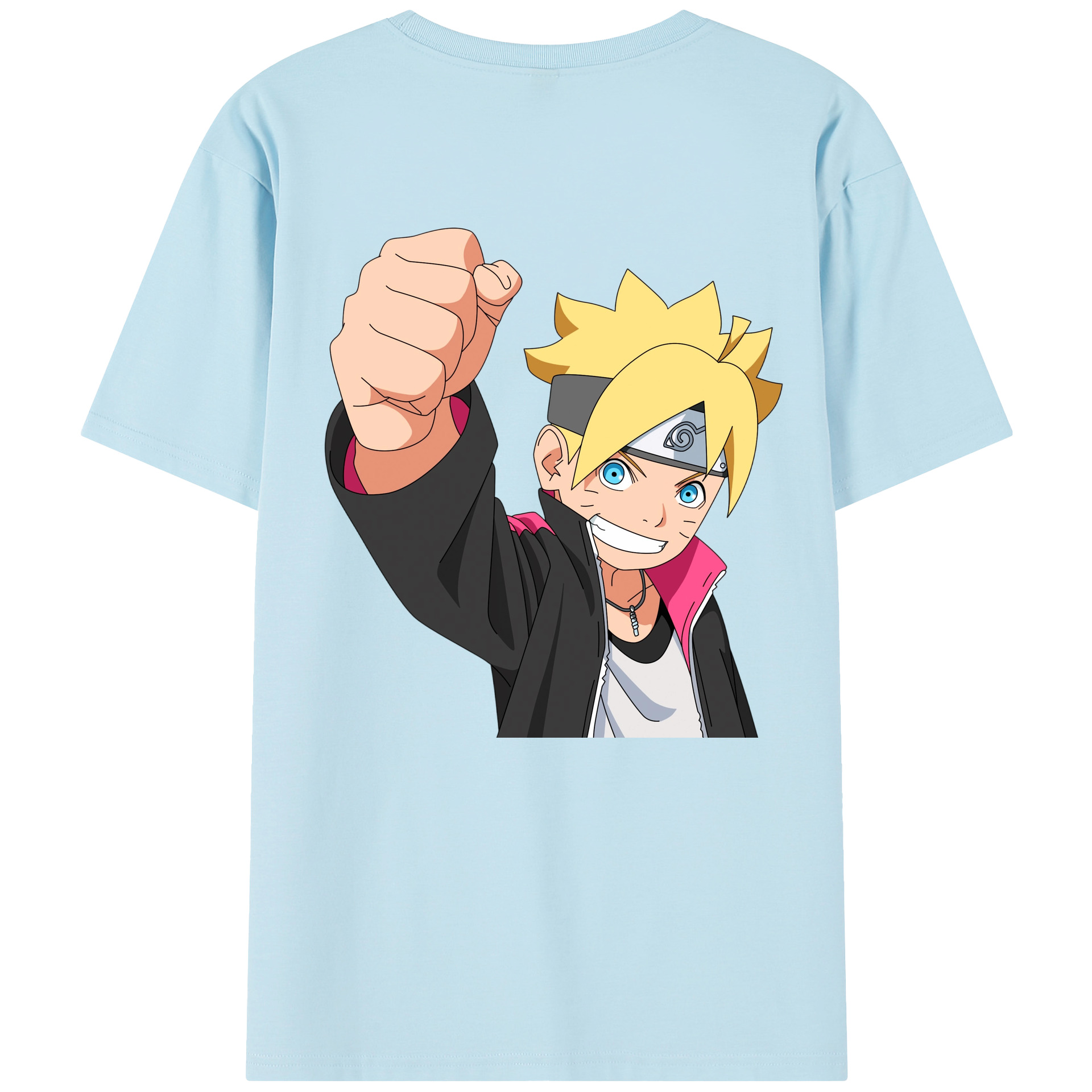 （画像用） NARUTO -ナルト- うずまき ボルト Uzumaki Boruto 綿100％半袖Tシャツ（背面プリント）